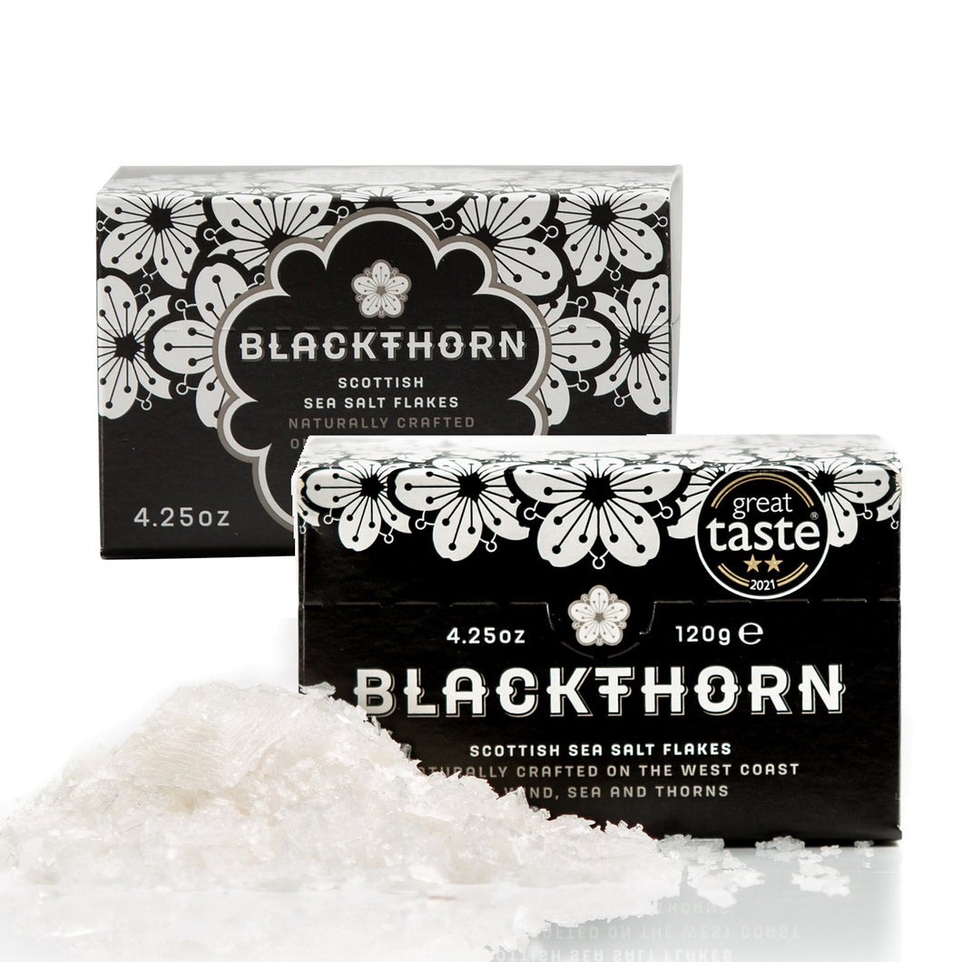 Blackthorn Schotse Gourmet Zeezoutvlokken 240gr | Scottish Sea Salt Flakes | Natuurlijk Zout | Natuurlijk en Ongeraffineerd | Duurzame Productie | Mineraalrijk Veganistisch | Culinair zeezout 2x120gr