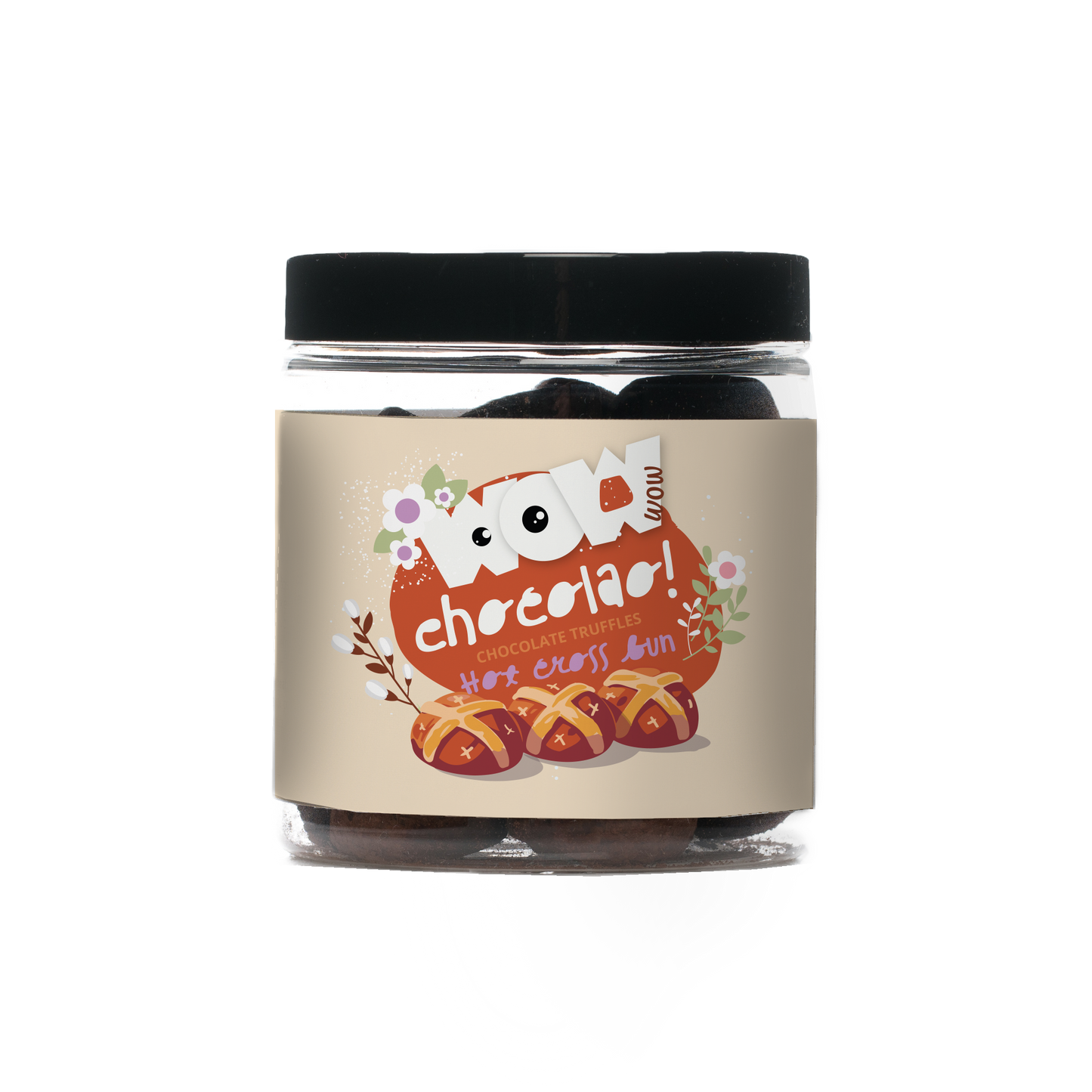 Hot Cross Bun - Chocolate Truffles - Easter - Gifting Jar 130g