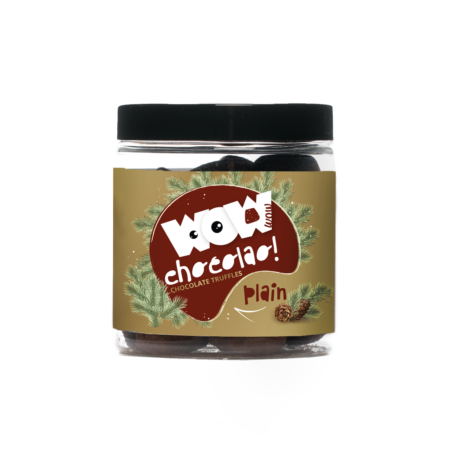 Plain Chocolate Truffles - Christmas Edition -  Gifting jar 130g