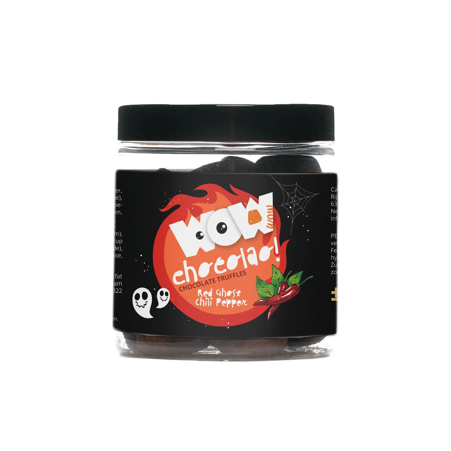 Red Ghost Chili Peppers - Halloween Chocolate Truffles - Gifting jar 130g