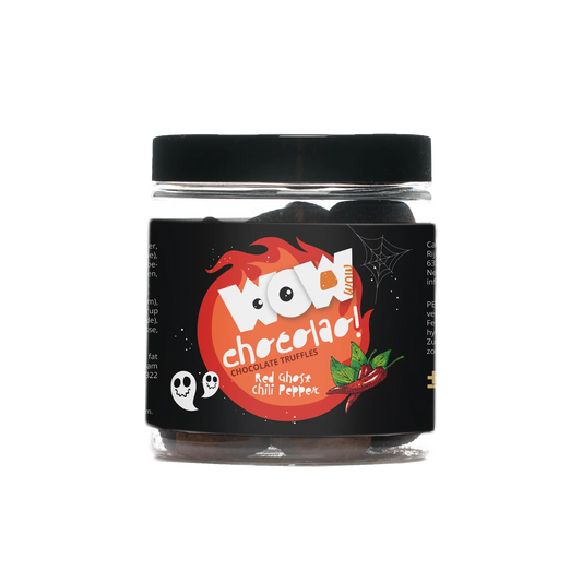 Red Ghost Chili Peppers - Halloween Chocolate Truffles - Gifting jar 130g